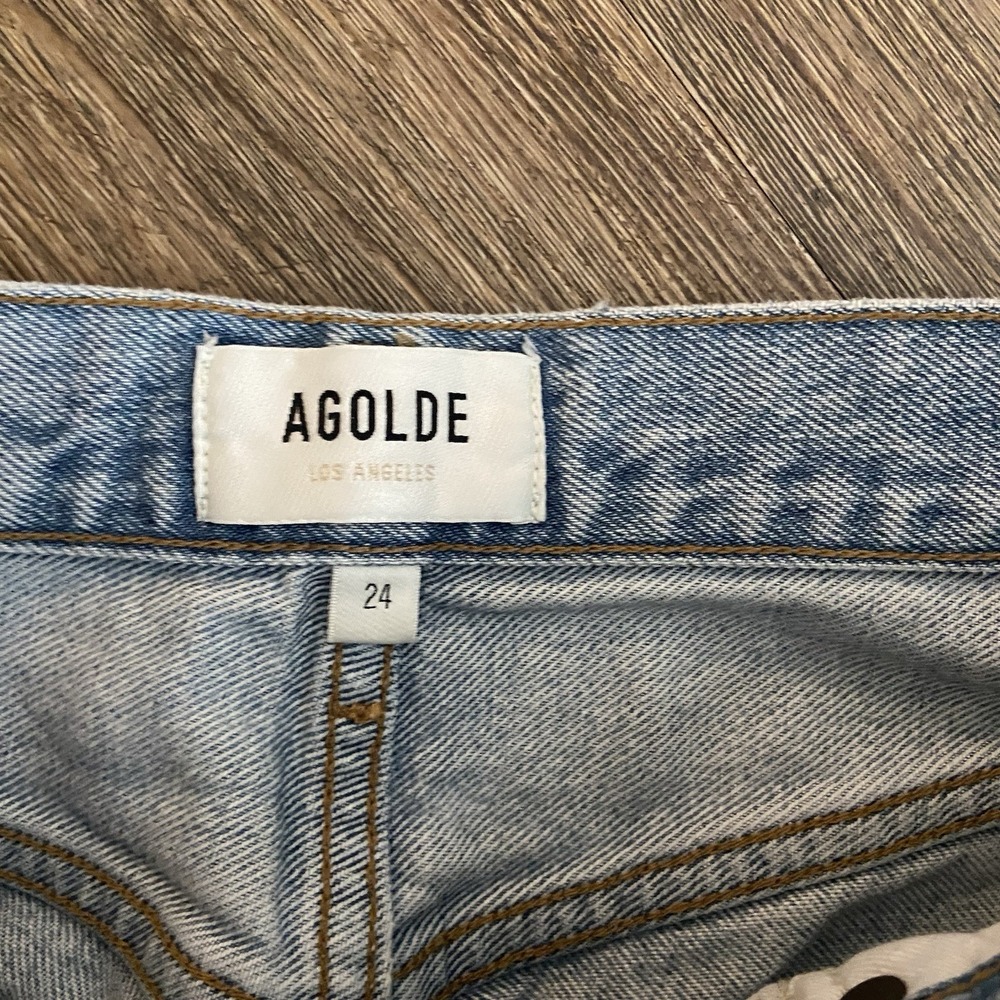 AGOLDE 90's Pinch Waist Crop Straight Leg Jean Size 24 In Nerve - Picture 7 of 11